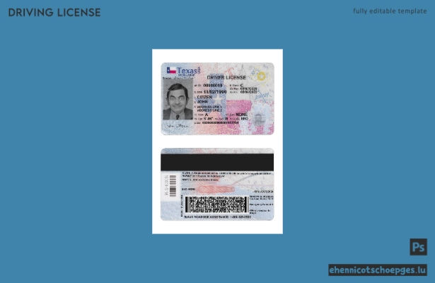 USA Texas neuer Führerschein Version 2 – Beispielvorschau